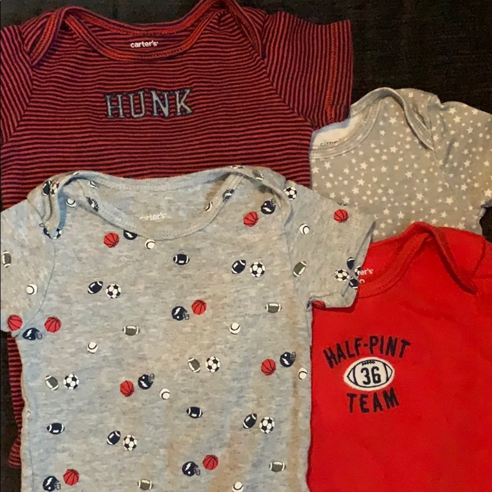 Lot of 4 Carter’s Baby Boy Onesies